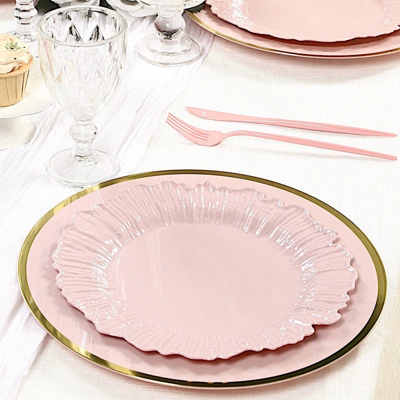 20 pcs 10 in wide Disposable Plastic Plates with Reef Design
