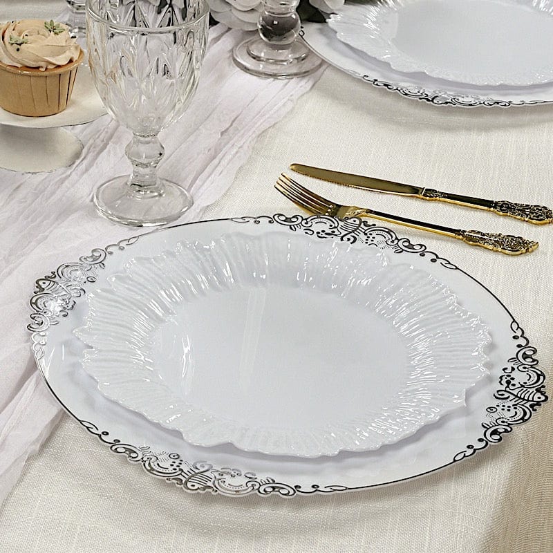 20 pcs 10 in wide Disposable Plastic Plates with Reef Design