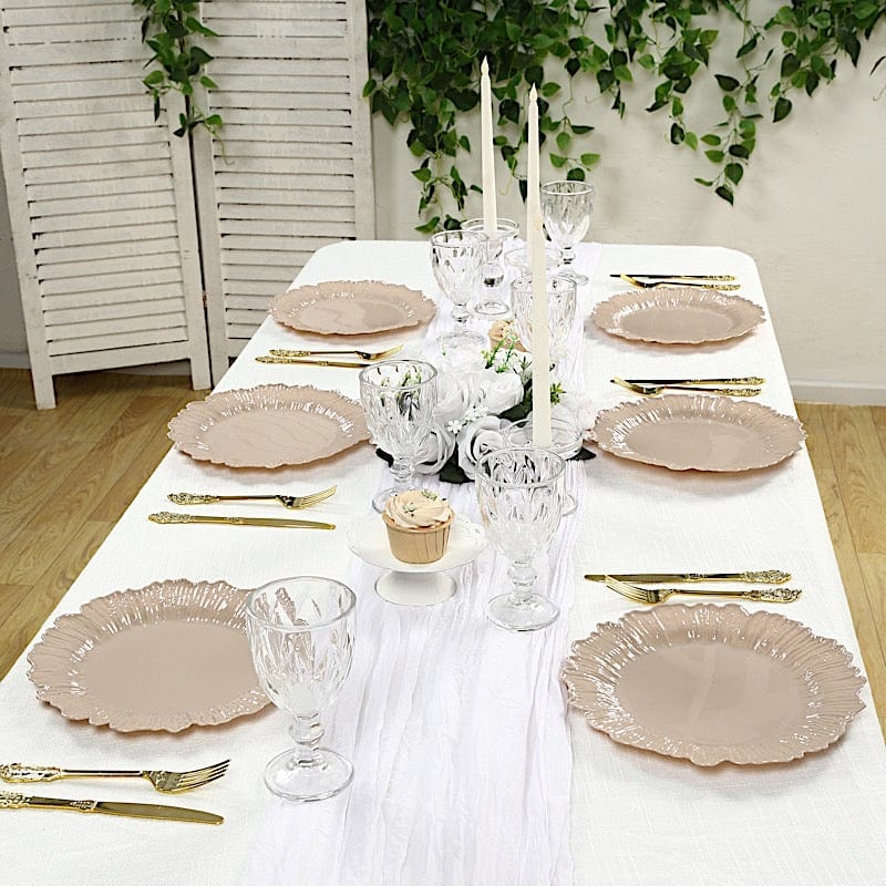 20 pcs 10 in wide Disposable Plastic Plates with Reef Design