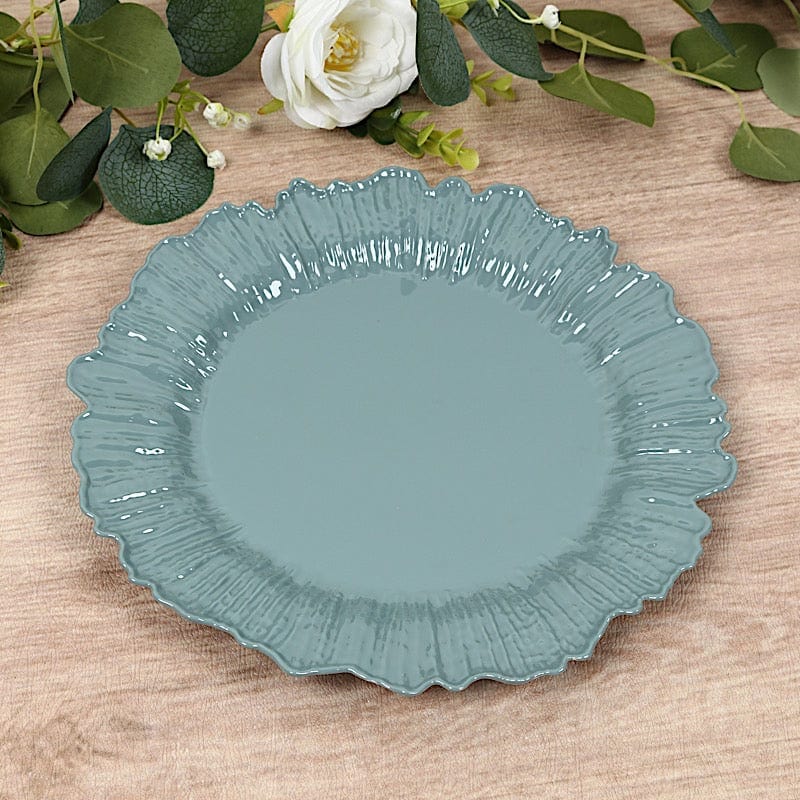 20 pcs 10 in wide Disposable Plastic Plates with Reef Design