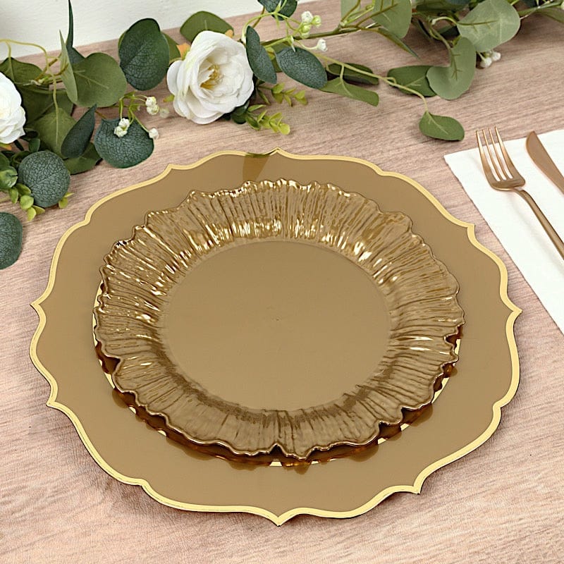 20 pcs 10 in wide Disposable Plastic Plates with Reef Design