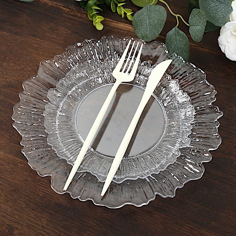 20 pcs 7 in wide Disposable Plastic Plates with Reef Design