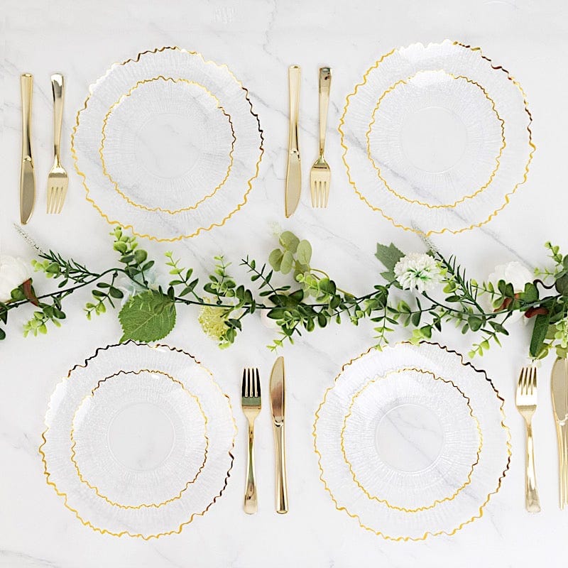 20 pcs 7 in wide Disposable Plastic Plates with Reef Design