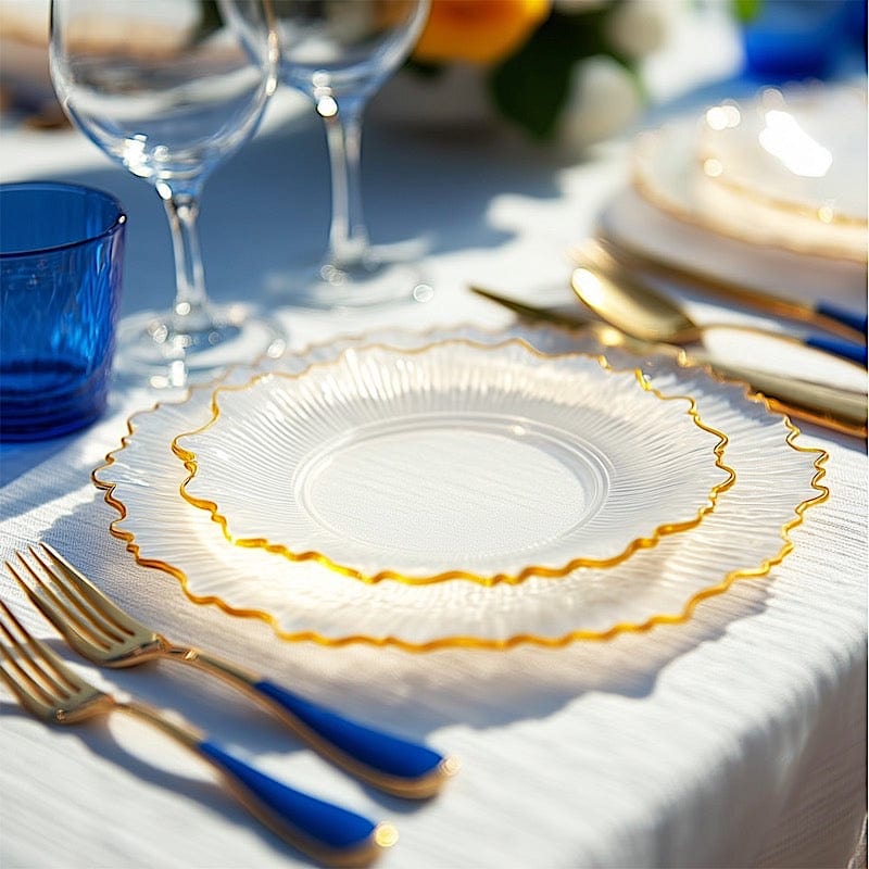 20 pcs 7 in wide Disposable Plastic Plates with Reef Design