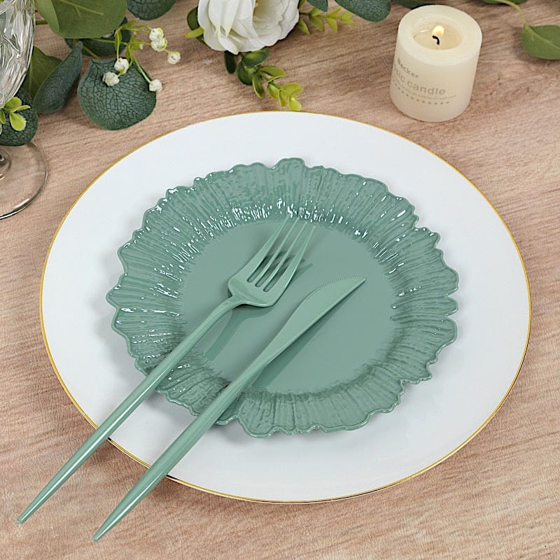 20 pcs 7 in wide Disposable Plastic Plates with Reef Design