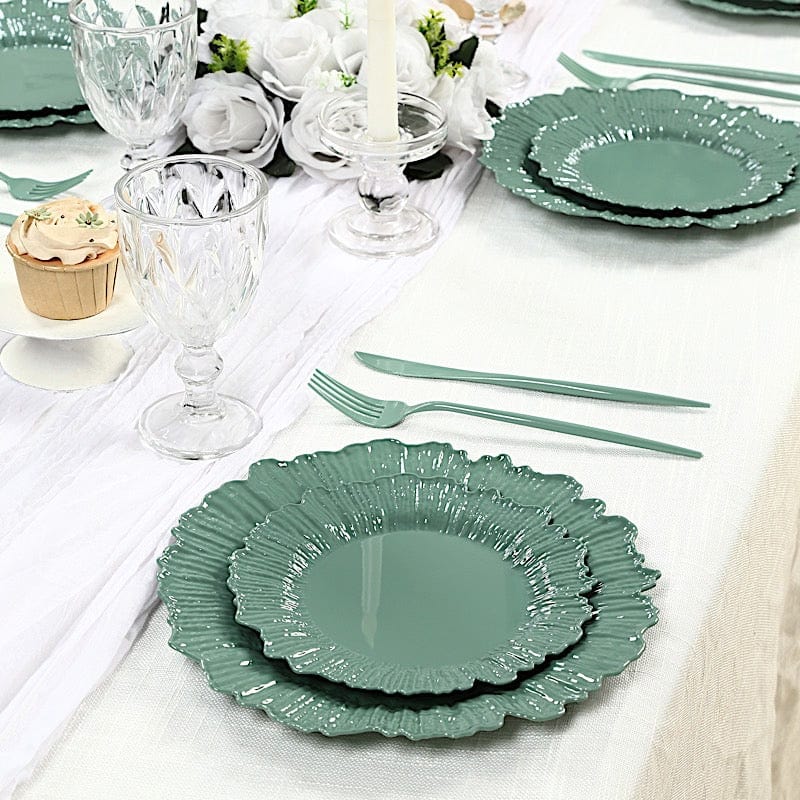 20 pcs 7 in wide Disposable Plastic Plates with Reef Design