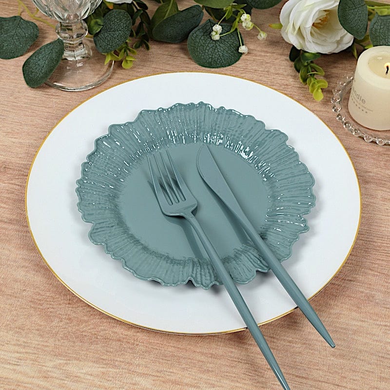 20 pcs 7 in wide Disposable Plastic Plates with Reef Design