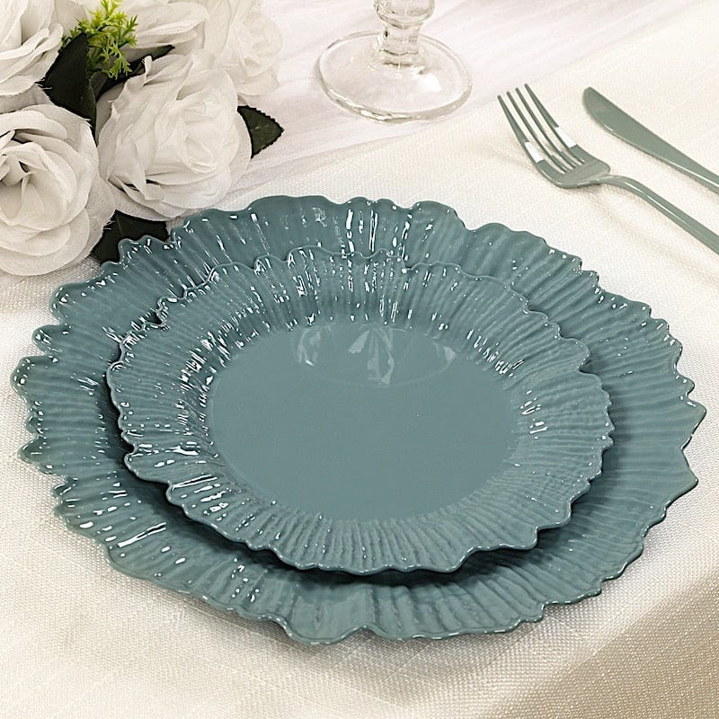 20 pcs 7 in wide Disposable Plastic Plates with Reef Design