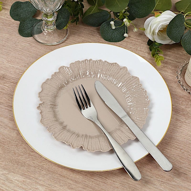 20 pcs 7 in wide Disposable Plastic Plates with Reef Design