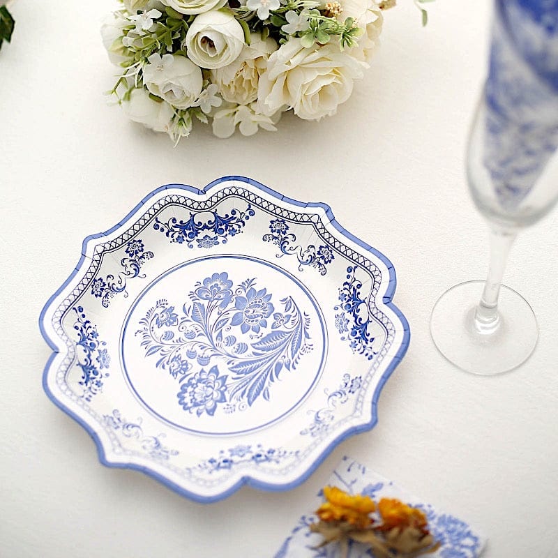 Disposable Plates White Plates With Blue Flowers 25 White Round