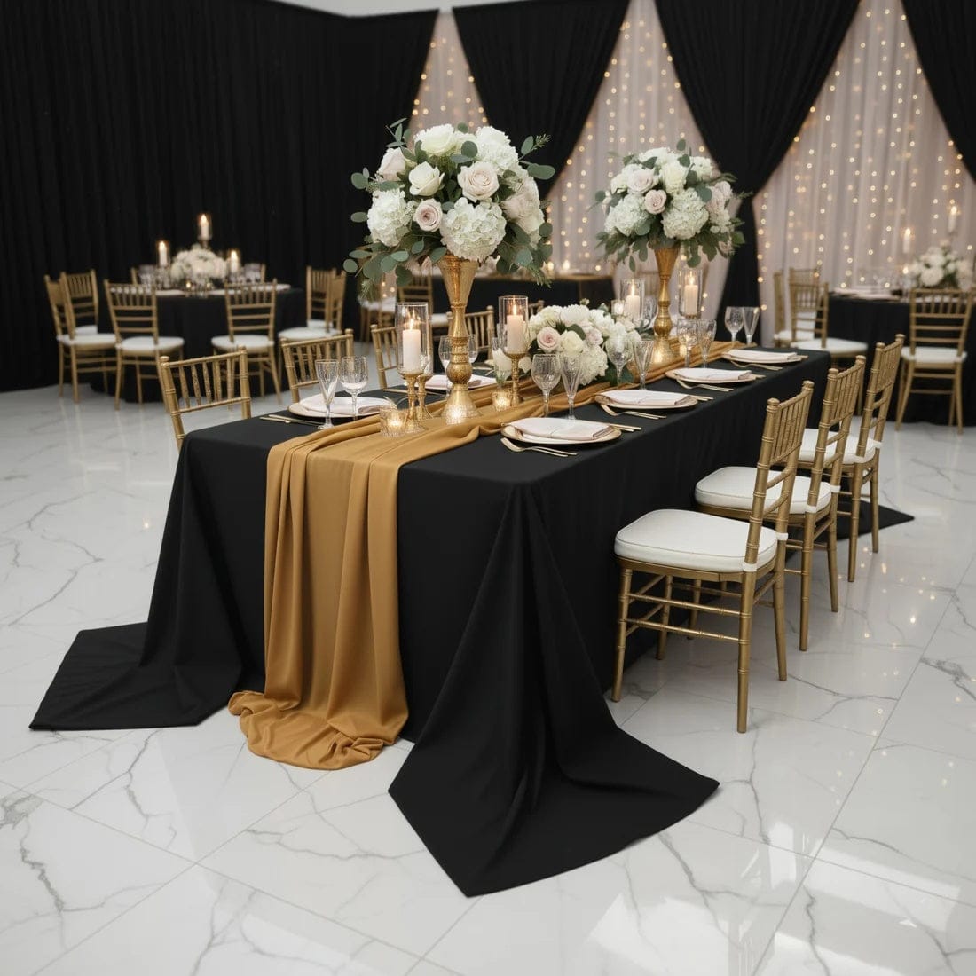 108 x 156 inch Extra Wide Polyester King Rectangular Tablecloth