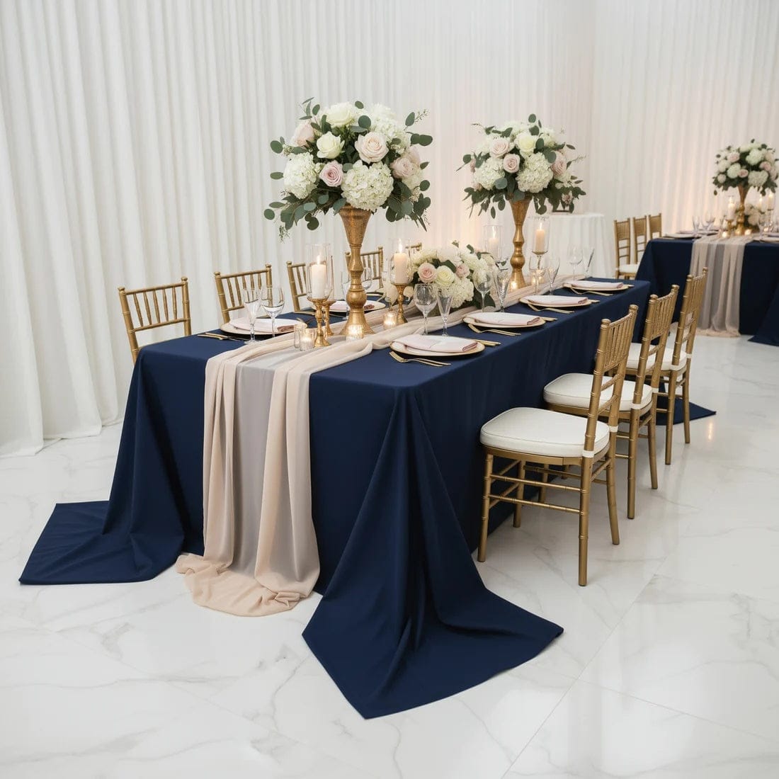 108 x 156 inch Extra Wide Polyester King Rectangular Tablecloth