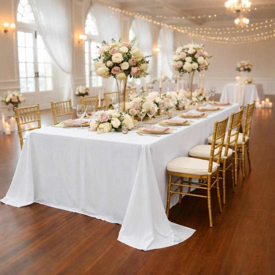 108 x 156 inch Extra Wide Polyester King Rectangular Tablecloth