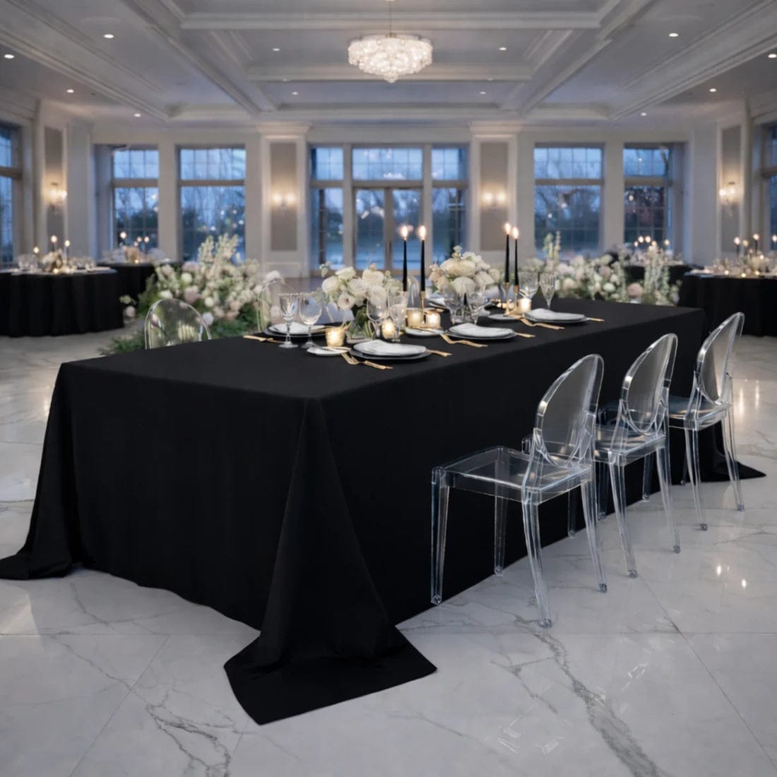 108 x 156 inch Extra Wide Scuba Polyester King Rectangular Tablecloth