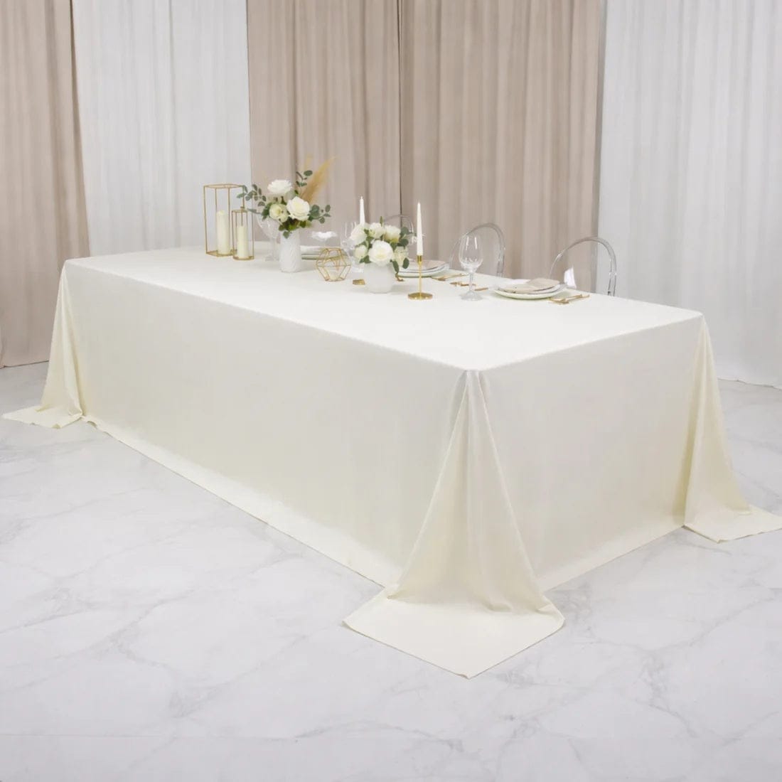 108 x 156 inch Extra Wide Scuba Polyester King Rectangular Tablecloth