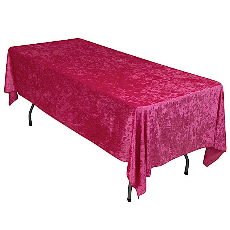 60x 102 in Seamless Premium Crushed Velvet Rectangle Tablecloth