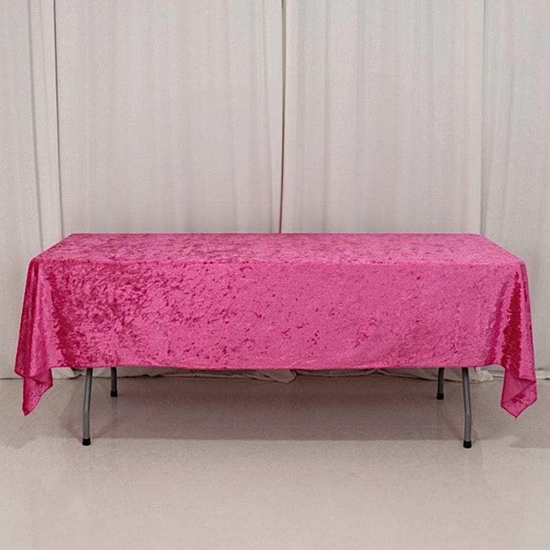 60x 102 in Seamless Premium Crushed Velvet Rectangle Tablecloth