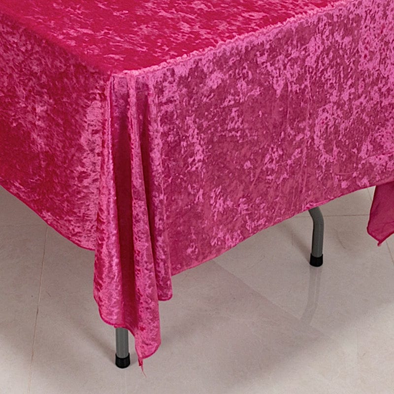 60x 102 in Seamless Premium Crushed Velvet Rectangle Tablecloth