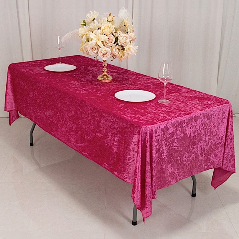 60x 102 in Seamless Premium Crushed Velvet Rectangle Tablecloth