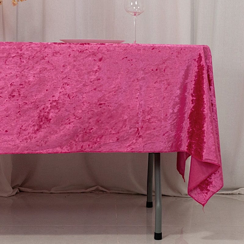 60x 102 in Seamless Premium Crushed Velvet Rectangle Tablecloth