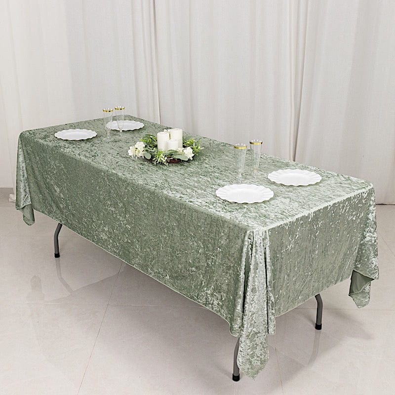 60x 102 in Seamless Premium Crushed Velvet Rectangle Tablecloth