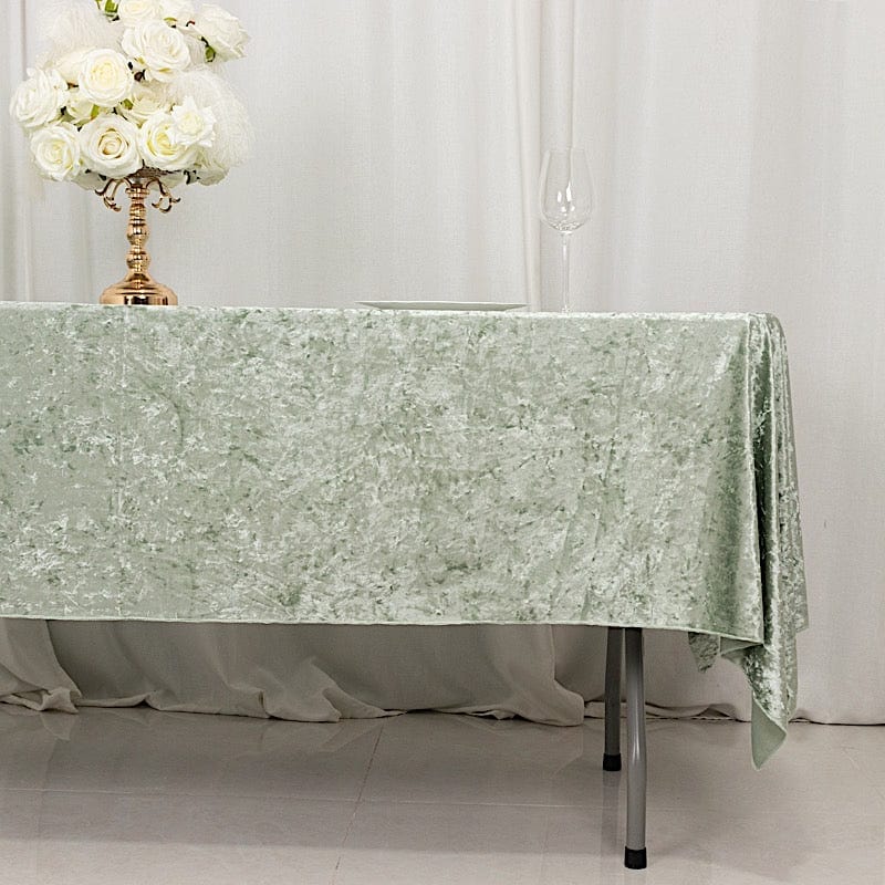 60x 102 in Seamless Premium Crushed Velvet Rectangle Tablecloth