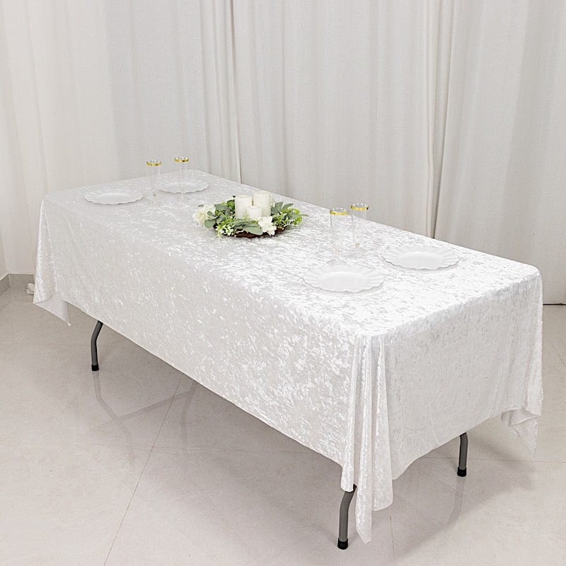 60x 102 in Seamless Premium Crushed Velvet Rectangle Tablecloth