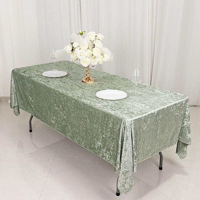 60x 102 in Seamless Premium Crushed Velvet Rectangle Tablecloth