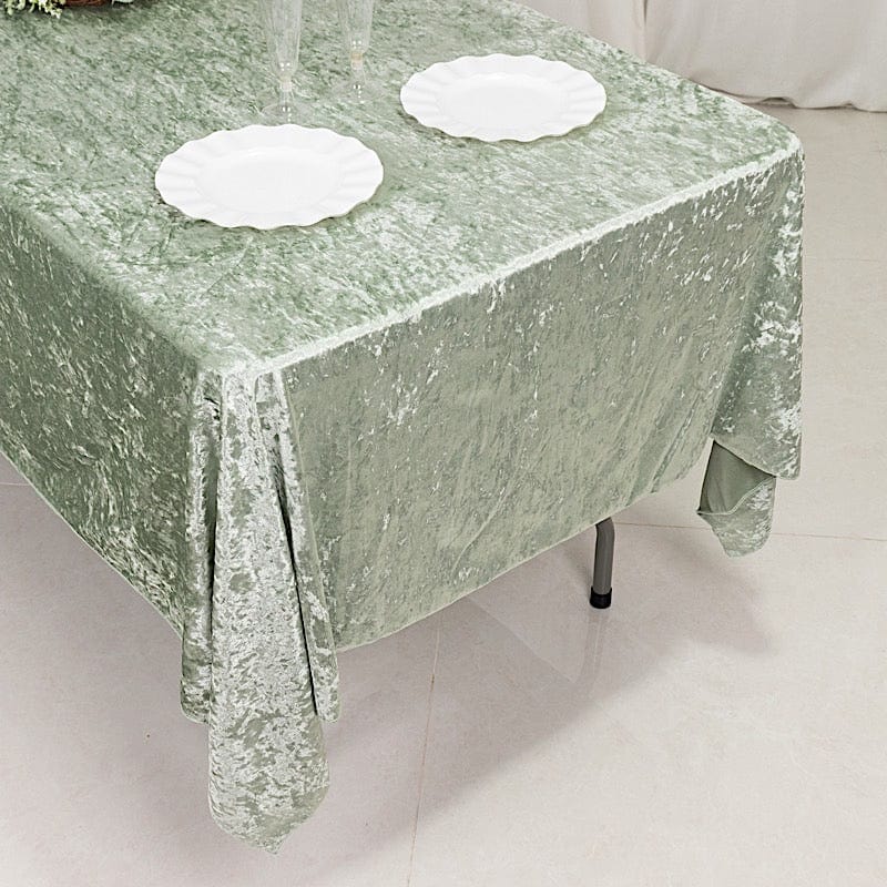 60x 102 in Seamless Premium Crushed Velvet Rectangle Tablecloth