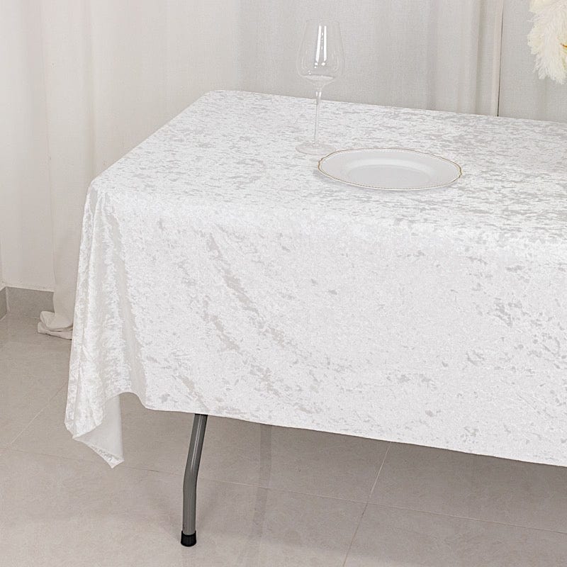 60x 102 in Seamless Premium Crushed Velvet Rectangle Tablecloth