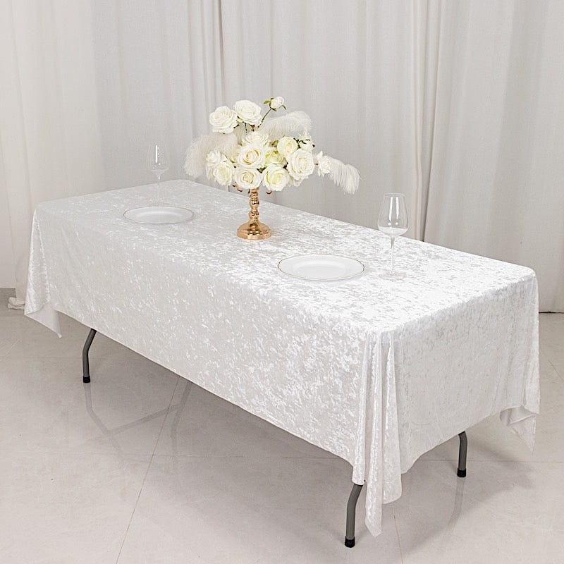 60x 102 in Seamless Premium Crushed Velvet Rectangle Tablecloth