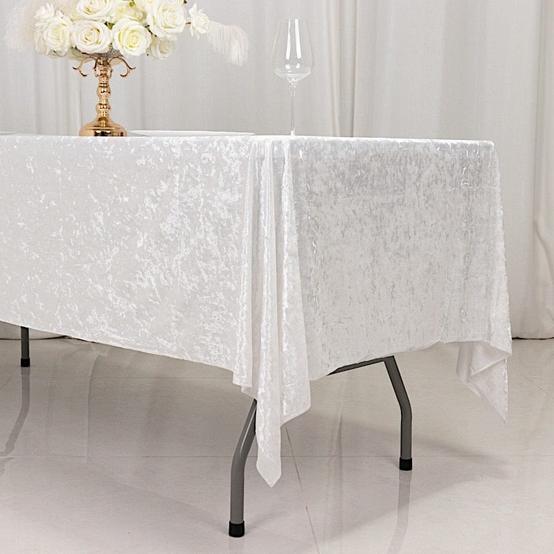 60x 102 in Seamless Premium Crushed Velvet Rectangle Tablecloth