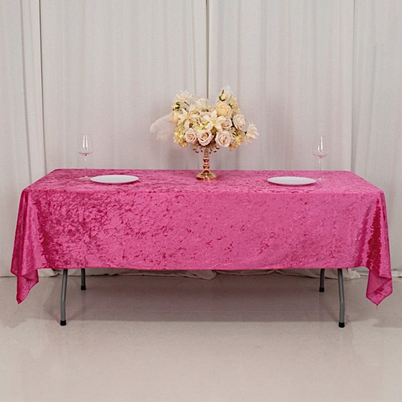60x 102 in Seamless Premium Crushed Velvet Rectangle Tablecloth