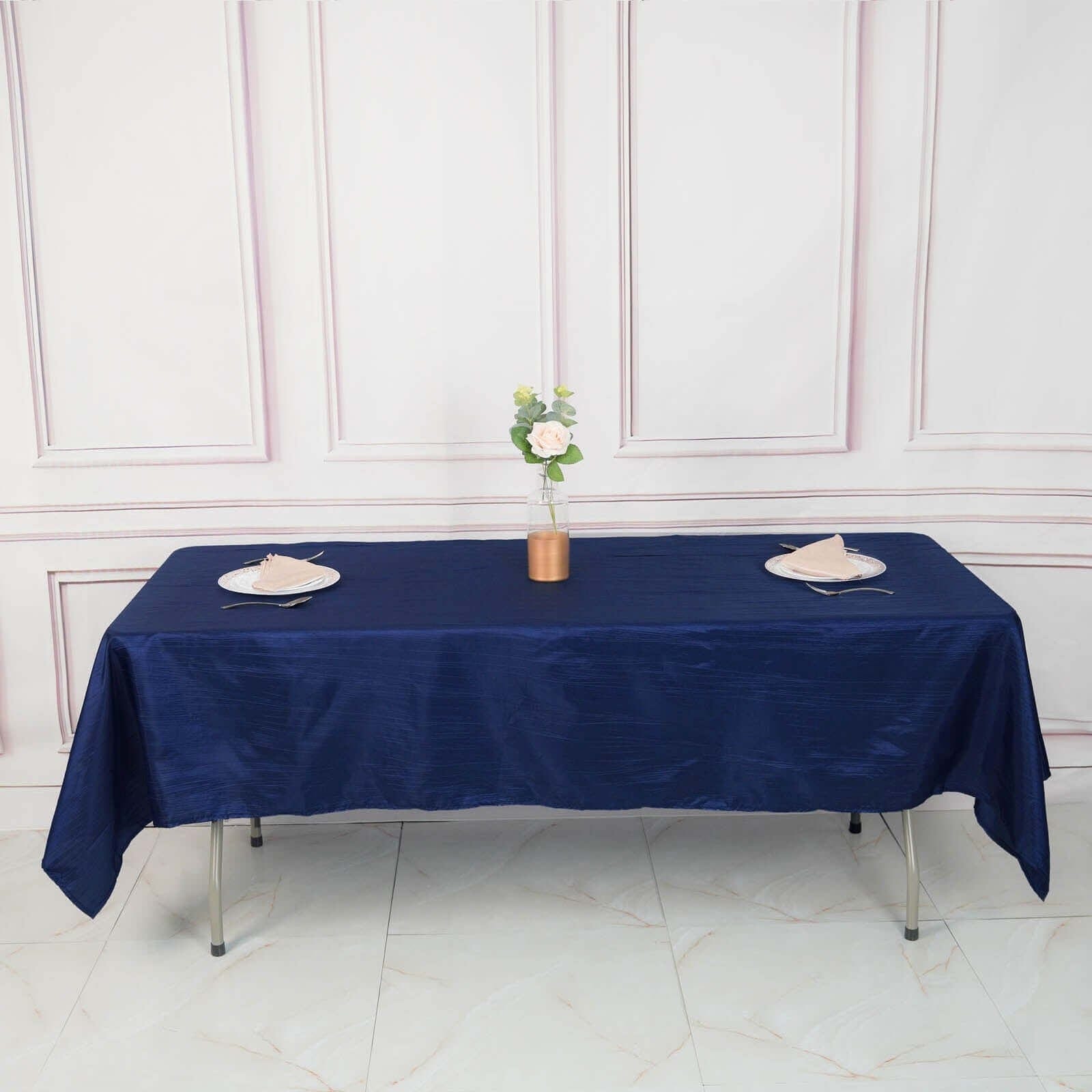 60x102 in Metallic Crinkled Taffeta Rectangular Tablecloth