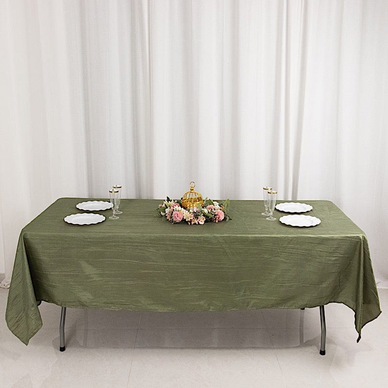 60x102 in Metallic Crinkled Taffeta Rectangular Tablecloth