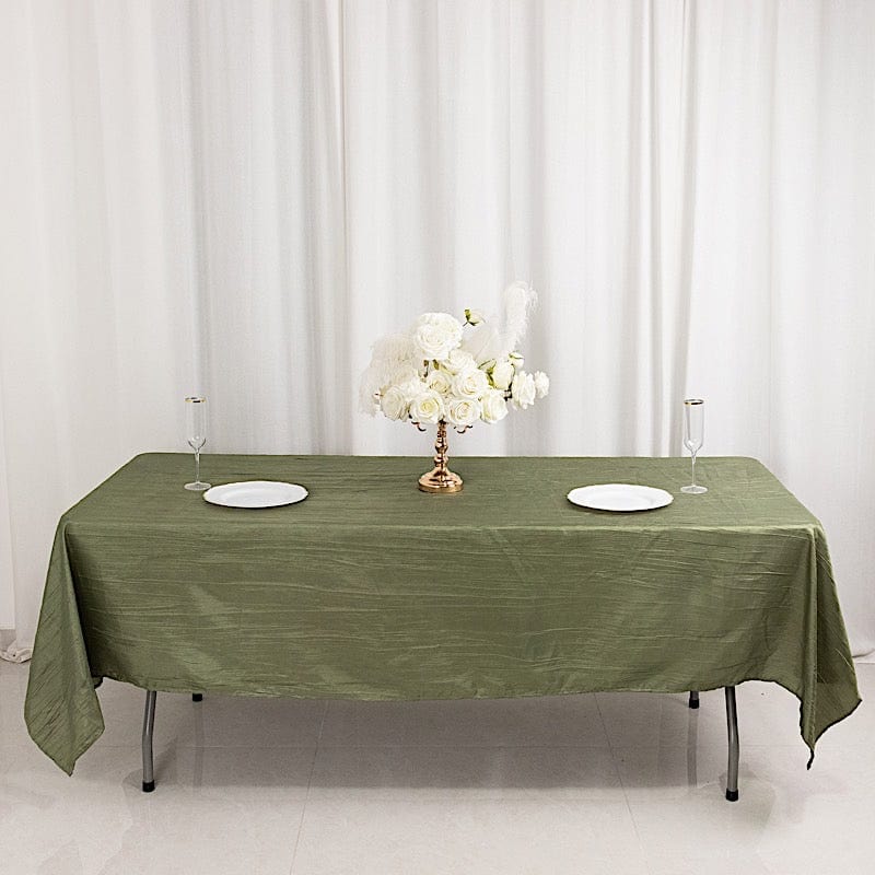 60x102 in Metallic Crinkled Taffeta Rectangular Tablecloth