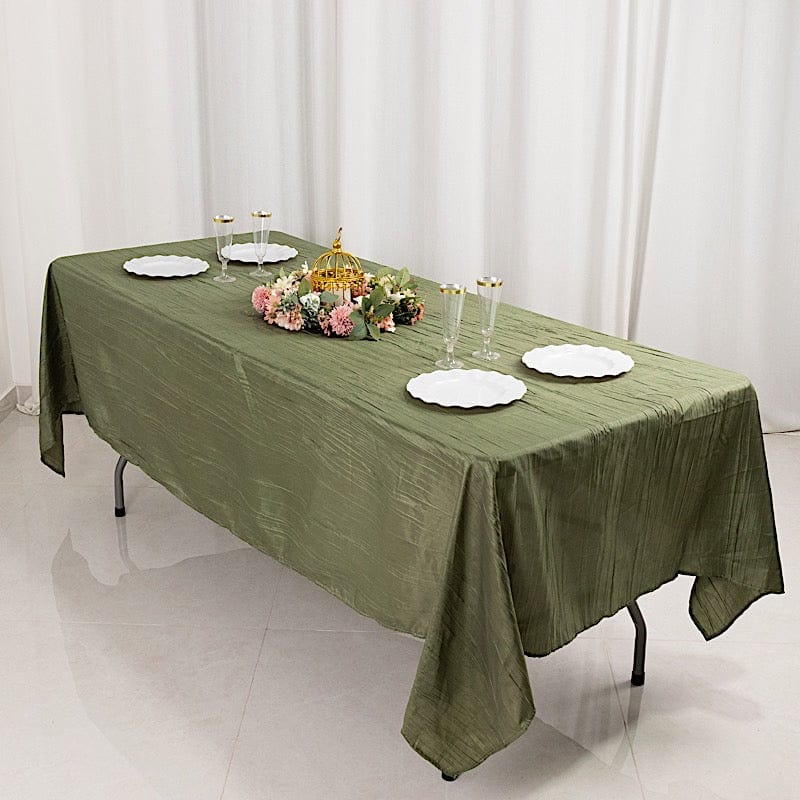 60x102 in Metallic Crinkled Taffeta Rectangular Tablecloth