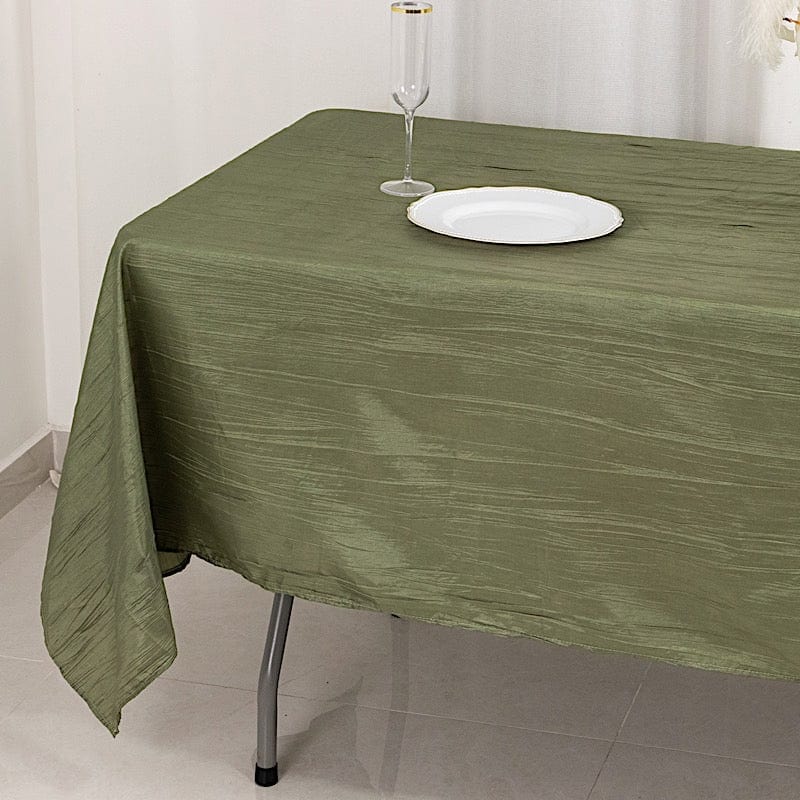 60x102 in Metallic Crinkled Taffeta Rectangular Tablecloth