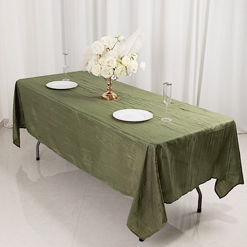 60x102 in Metallic Crinkled Taffeta Rectangular Tablecloth