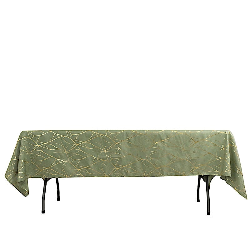 60x102 in Metallic Geometric Design Polyester Rectangle Tablecloth