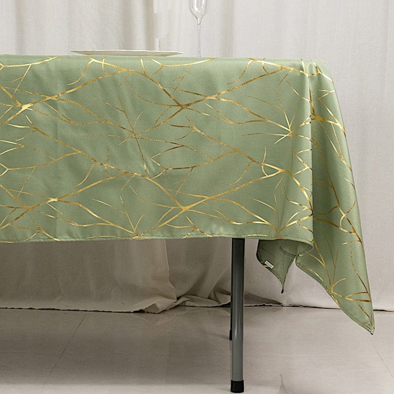 60x102 in Metallic Geometric Design Polyester Rectangle Tablecloth