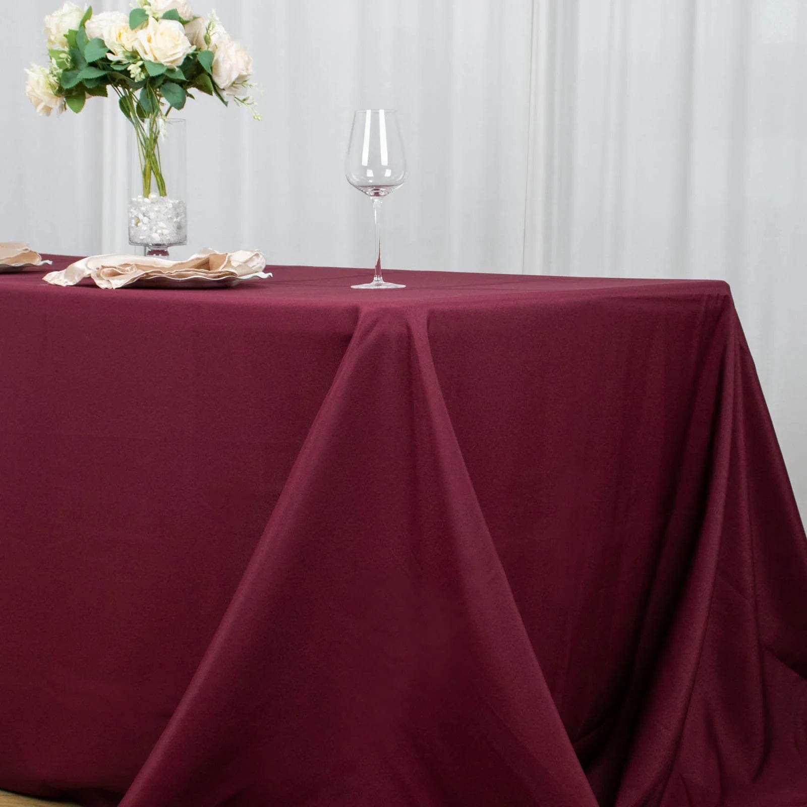 90 x 132 inch Premium Polyester Rectangular Tablecloth