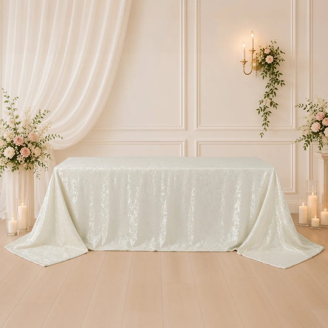 90x132 in Jacquard Polyester Rectangle Tablecloth Abstract Watercolor Design