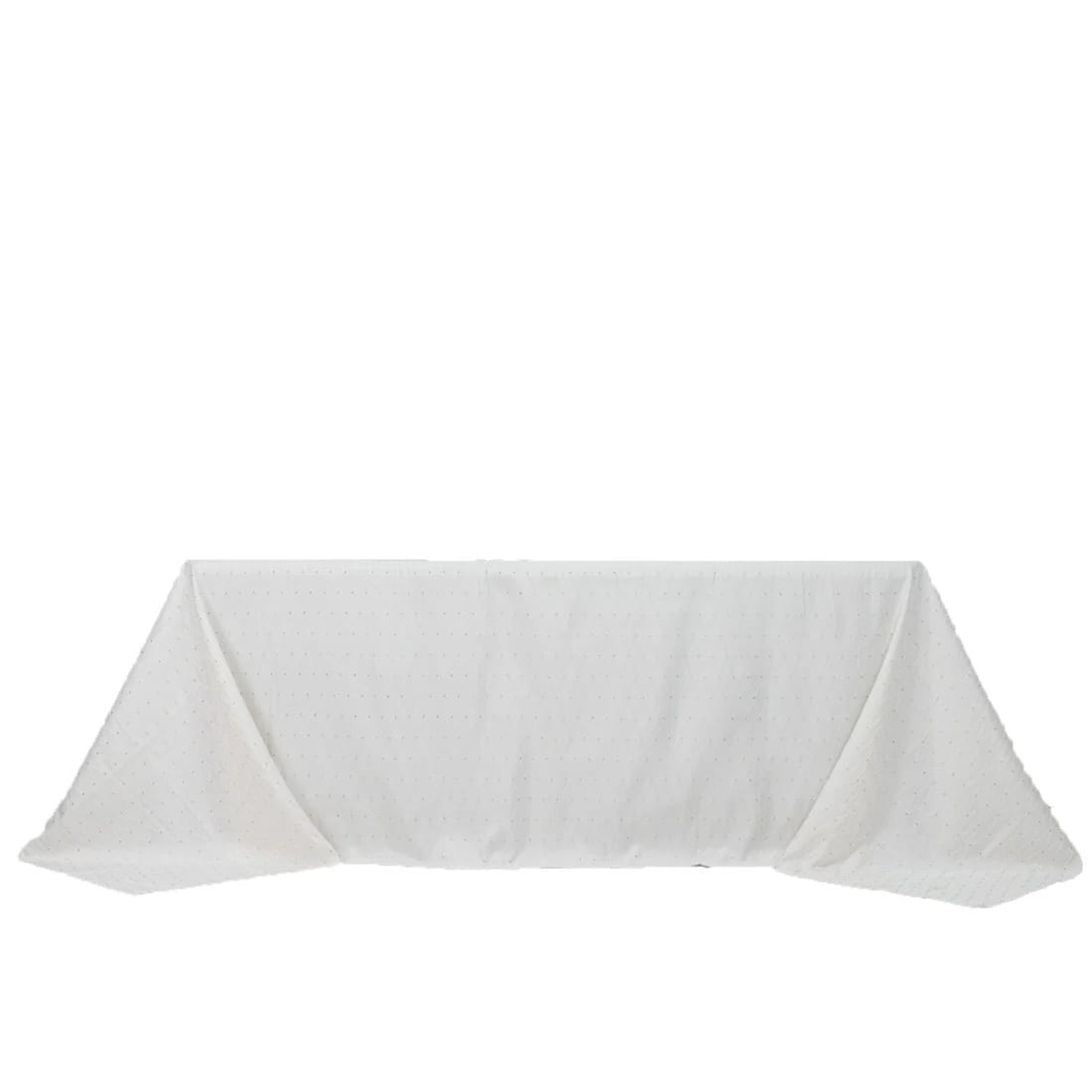 90x132 in Jacquard Polyester Rectangle Tablecloth Diamond Trellis with Gold Accents