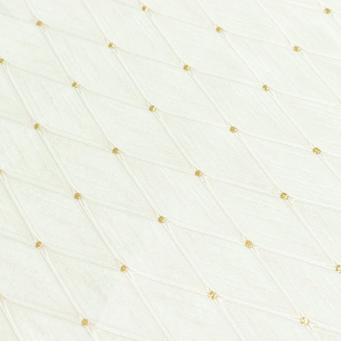 90x132 in Jacquard Polyester Rectangle Tablecloth Diamond Trellis with Gold Accents