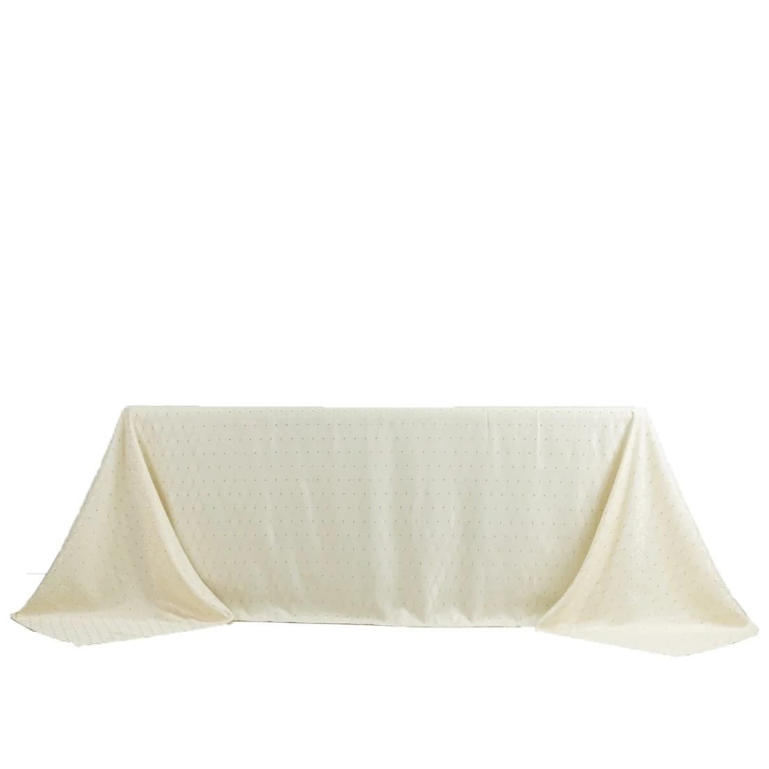 90x132 in Jacquard Polyester Rectangle Tablecloth Diamond Trellis with Gold Accents