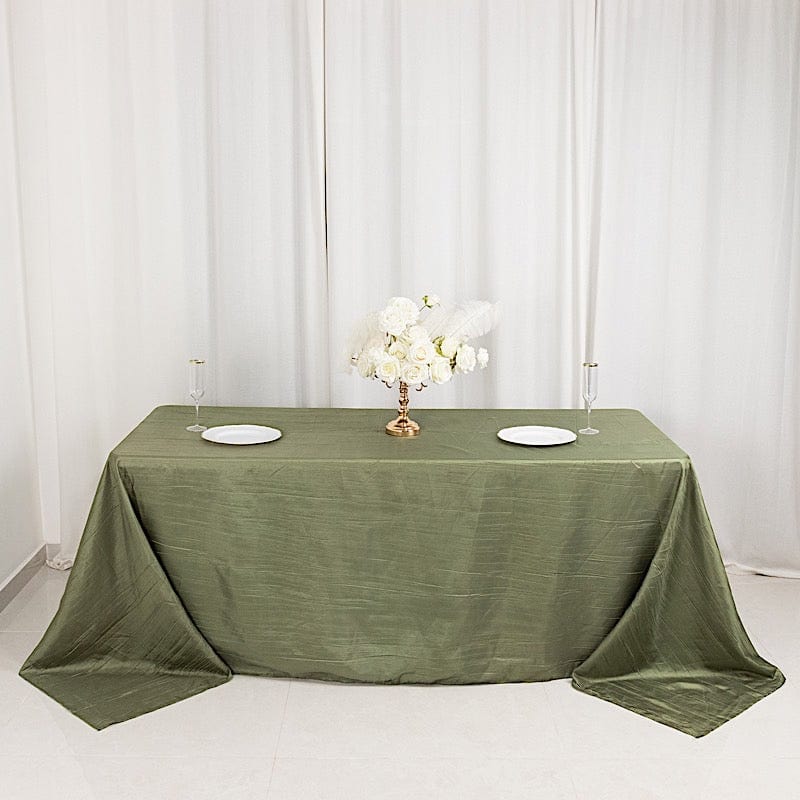 90x132 in Metallic Crinkled Taffeta Rectangular Tablecloth