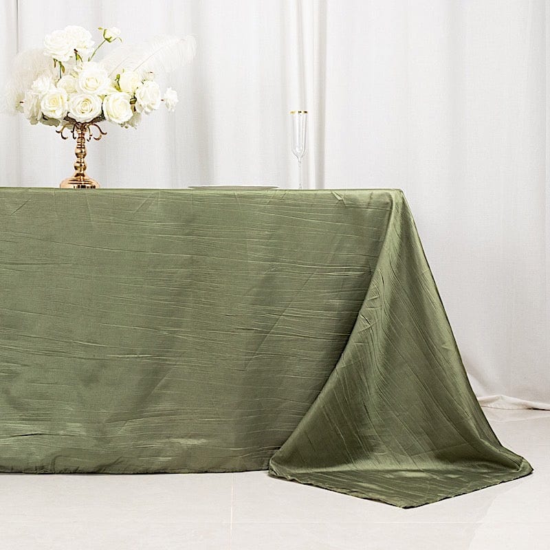 90x132 in Metallic Crinkled Taffeta Rectangular Tablecloth