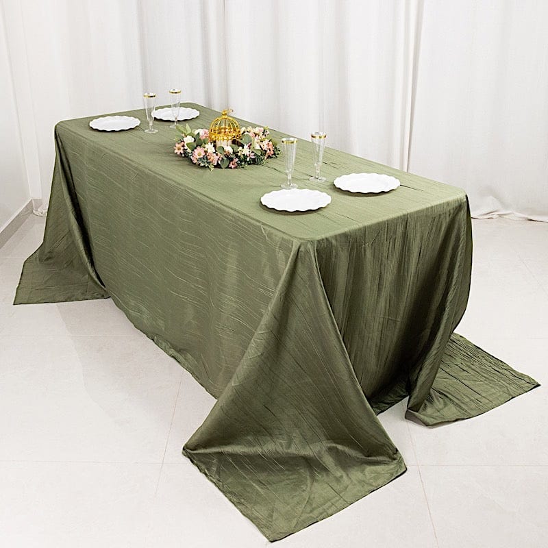 90x132 in Metallic Crinkled Taffeta Rectangular Tablecloth