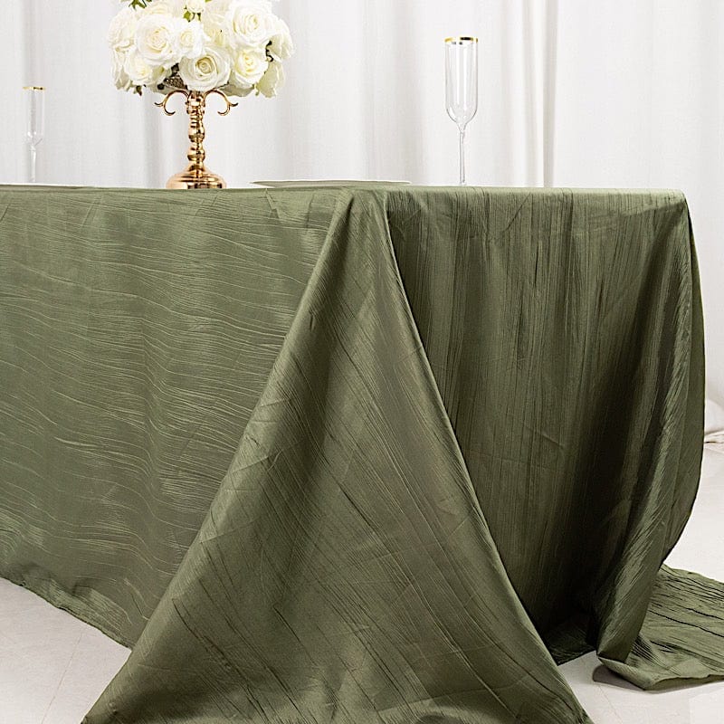 90x132 in Metallic Crinkled Taffeta Rectangular Tablecloth